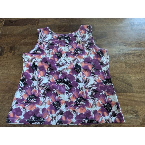 212 Collective women's camisole tank top shirt purple floral size Large - Picture 8 of 11